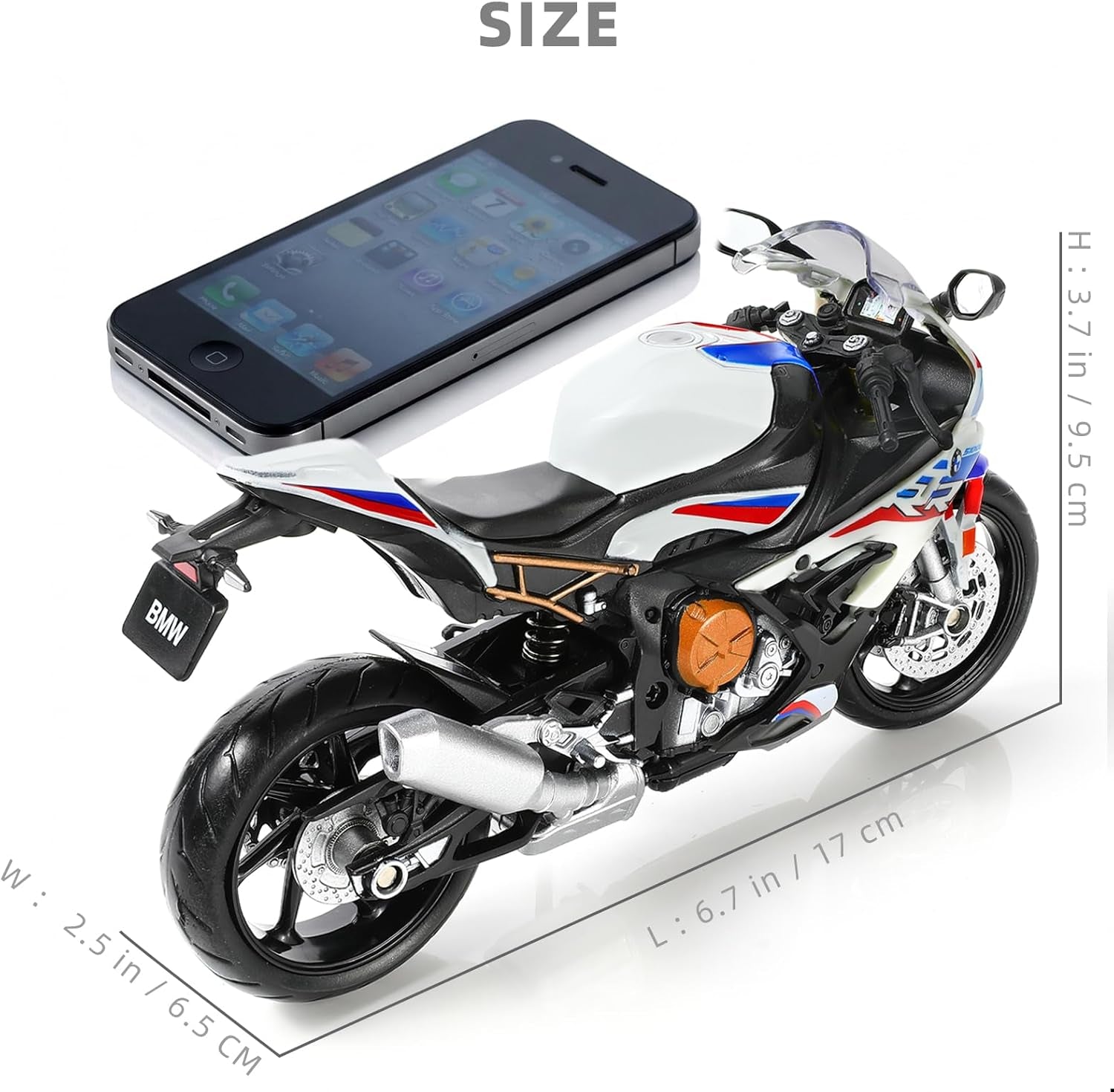 For BMW S1000RR 1:12 Motorcycle Model Toy Metal Die-Cast with Plastic Motorcycle Model Moto Gift for Adult