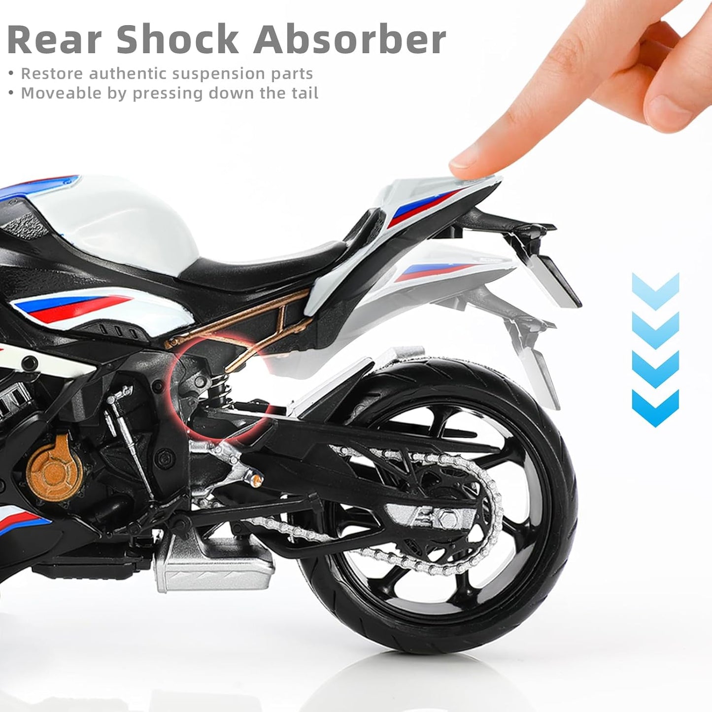 For BMW S1000RR 1:12 Motorcycle Model Toy Metal Die-Cast with Plastic Motorcycle Model Moto Gift for Adult