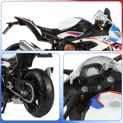 For BMW S1000RR 1:12 Motorcycle Model Toy Metal Die-Cast with Plastic Motorcycle Model Moto Gift for Adult