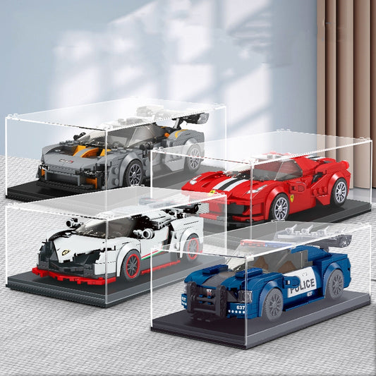 Premium Supercar Building Block Model with Display Case – Collector Edition